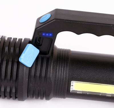 Фонарь ULTRAFLASH LED53765 4В, черн., 2LED, 3 Вт, 4 реж, USB, бокс
