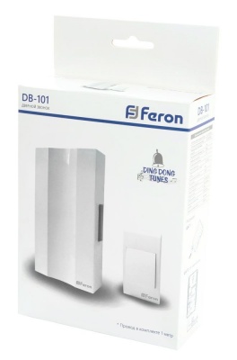 Звонок FERON DB-101 белый 230V с кнопкой электромеханический проводной