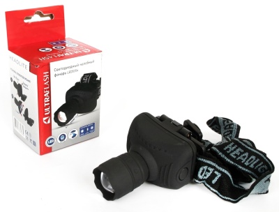 Фонарь ULTRAFLASH LED5354 налобный, серый 1 ватт LED 3режима, 3хR03, пластик (1/5)