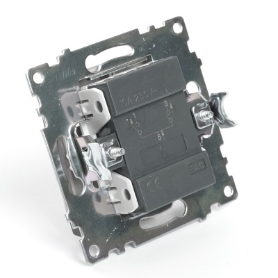 Выключатель (механизм) 2-клавишный c индикатором, серия Катрин, GLS10-7102-04, шоколад