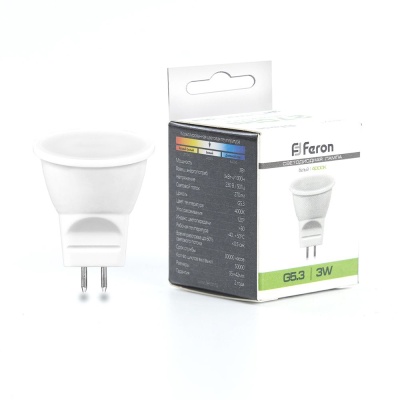 Лампа светодиодная FERON LB-271 6LED/3W 230V G5.3 4000K MR11 (10/200)