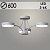 Люстра XI3230/3 GRAY серый 54W LED 3000-6000K d600 h210, HN22