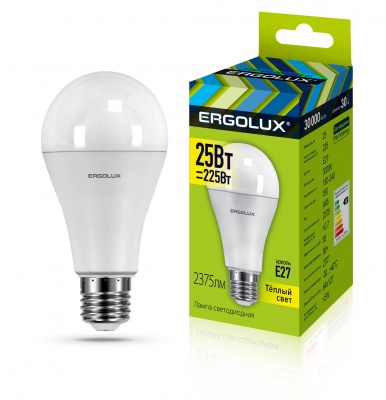 Лампа Ergolux LED-A65-25W-E27-3K ЛОН 180-240V