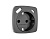 OP6600 Лицевая панель OMEGA (Антрацит серый) для электр розетки с/з со шторками 2USB тип A+C QUANT