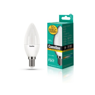 Лампа CAMELION LED12-C35/830/E14 220V 12W ()