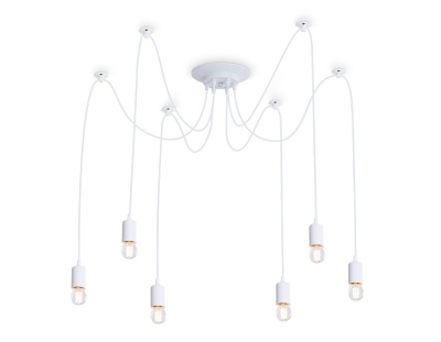 Подвесная люстра в стиле лофт Ambrella TR8177/6 WH белый E27*6 max 40W D630*910