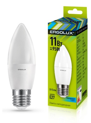 Лампа Ergolux LED-C35-11W-E27-4K Свеча 172-265V