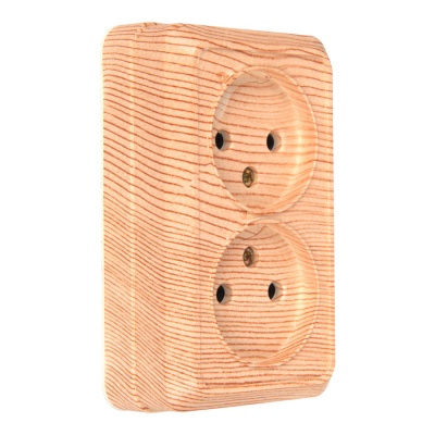 Розетка 2-местная б/з IP20 10А 250В, серия Альфа (керамика) сосна (1/200)