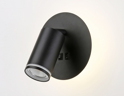 Светильник настенный Ambrella FW2463 BK черный LED 4200K 7W D145*150 с выключателем