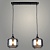 Подвес N4830/2HT BK+AM черный 2х40W E27 d470 h800, QH22