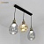Светильник MAYSUN ZAR line 1R20V 3xE27-640x1100-BLACK/GOLD/CLEAR-220-IP20 