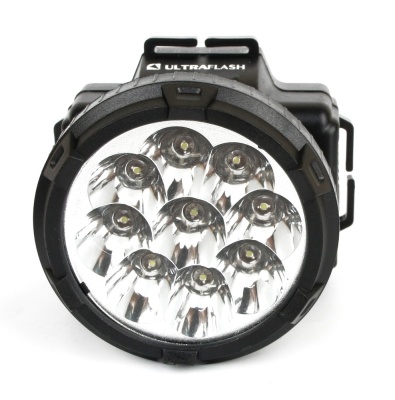 Фонарь ULTRAFLASH LED5363 налобный аккум., черный 9LED 2режима, пластик (1/100)