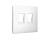 AP1321 Лицевая панель ALFA (Белый матовый) для компьютерной/телефонной двойной розетки RJ-45/RJ-11 Q