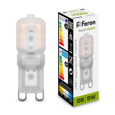 Лампа светодиодная FERON LB-430 14LED/5W 230V G9 4000K 16x47mm