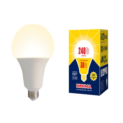 Лампа светодиодная VOLPE LED-A95-30W/3000K/E27/FR/NR картон серия Norma