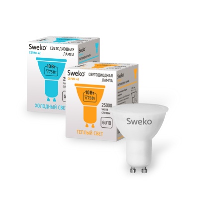 Светодиодная лампа SWEKO 42 серия 42LED-PAR16-10W-230-3000K-GU10