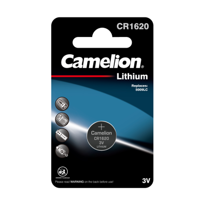 Батарейка CAMELION CR1620 BL-1, 3V литиевая (10/1800)