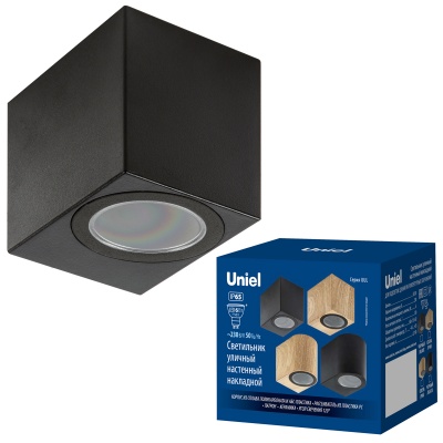 Светильник архитектурный UNIEL UUL-P41A 6W/GU10 IP65 BLACK накладной, черный