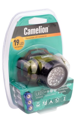 Фонарь CAMELION LED 5313-19F4ML налобный, металлик, 19LED, 4 режима, 3хAAA в комплекте (1/6)