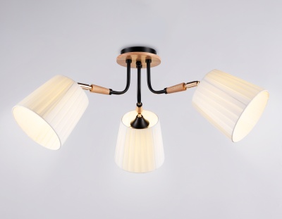 Потолочный светильник Ambrella TR4731/3 BK/LWD черный/светлое дерево E27/3 max 40W D610*270