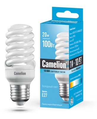 Лампа энергосберегающая CAMELION LH20-FS-T2-M/842/E27 (5/25)