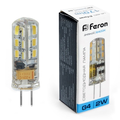Лампа светодиодная FERON LB-420 2W 12V G4 6400K силикон (1000)