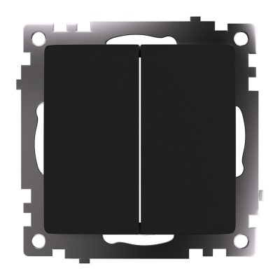 Переключатель 2-клавишный (механизм), серия Катрин, GLS10-7107-05, черный