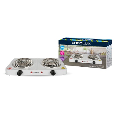 Электроплитка ERGOLUX ELX-EP02-C01,  2 конф., спиральный нагр.эл.2000Вт, 220-240В (1/6)