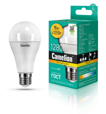 Лампа CAMELION LED15-A60/830/E27 220V 15W