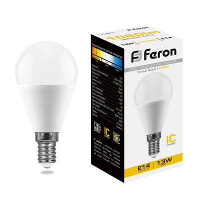 Лампа светодиодная FERON LB-950 13W 230V E14 2700K G45