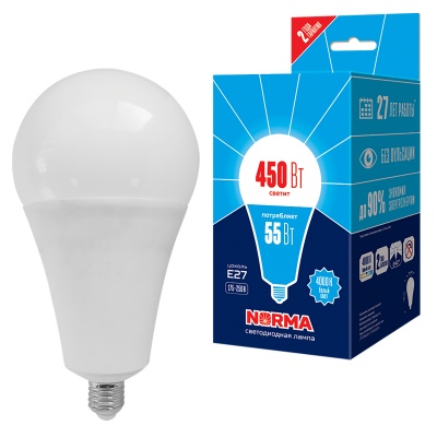 Лампа светодиодная Volpe LED-A140-55W/4000K/E27/FR/NR картон