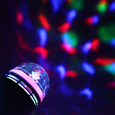 Лампа светодиодная Ergolux LED-A75DIS-3W-E27 DISCO RGB 220-240В