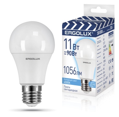 Лампа Ergolux LED-A60-11W-E27-4K ЛОН 220-240V ПРОМО
