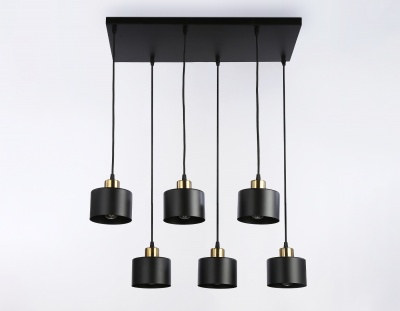 Светильник подвесной в стиле лофт Ambrella TR8126/6 BK/BS черный/латунь E27*6 max 40W 635*320*920