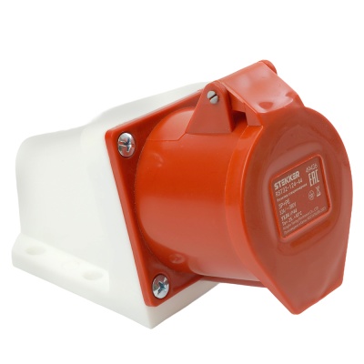 Розетка стационарная ST-124 32А 380В 3P+PE IP44, RST32-124-44 красный