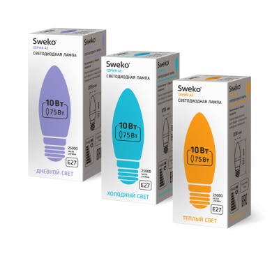 Светодиодная лампа Sweko 42 серия 42LED-C35-10W-230-4000K-E27