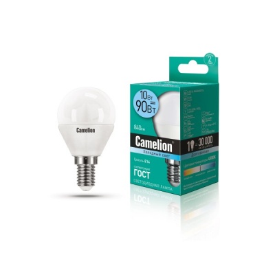 Лампа CAMELION LED10-G45/845/E14 220V 10W ()