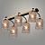 Люстра XA1567B/6 BK+WOOD черный/дерево 6х60W E27 d580 h235, HN24