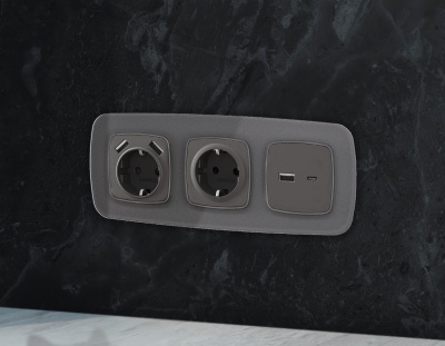 OF320651 Рамка OMEGA Radian (Антрацит серый Стекло органическое) 1-ая