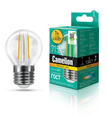 Лампа CAMELION LED7-G45-FL/830/E27 220V 7W ()