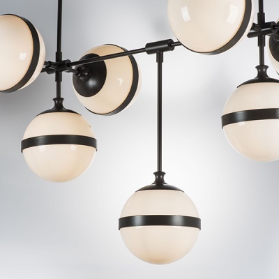 813197 Люстра GLOBO 9х40W E14 umber/white