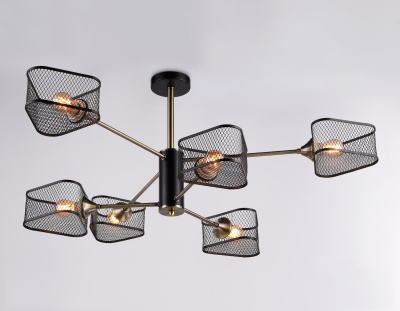 Люстра подвесная Ambrella TR80172/6 SB/BK бронза/черный E27/6 max 40W D950*375