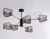 Люстра подвесная Ambrella TR80172/6 SB/BK бронза/черный E27/6 max 40W D950*375