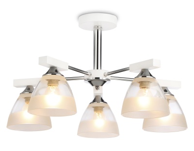 Люстра подвесная Ambrella TR9093/5 WH/CH белый/хром E27*3 max 40W D570*270