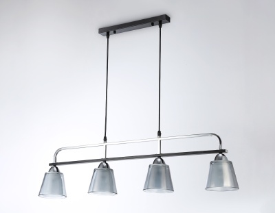 Люстра подвесная Ambrella TR303244/4 BK/CH/SM/FR черный/хром/дымчатый/белый матовый E27*4 max 60W