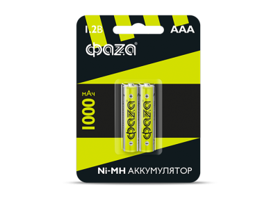 Аккумулятор ФАZА HR03-1000-B2 AAA 1000мАч Ni-MH BL-2 (2/20)
