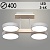 Люстра XI3239/4 GRAY+WOOD серый/дерево 72W LED 3000-6000K d400 h170, HN22