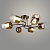 Люстра N5990/6 COFFEE+FGD кофе/золото 6x40W E27 d660 h215, QH23