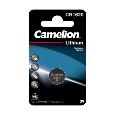 Батарейка CAMELION CR1620 BL-1, 3V литиевая (10/1800)
