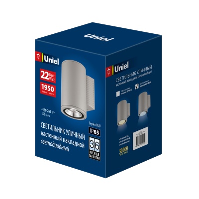 Светильник архитектурный UNIEL ULU-S21С-22W/6400K IP65 LIGHT GREY